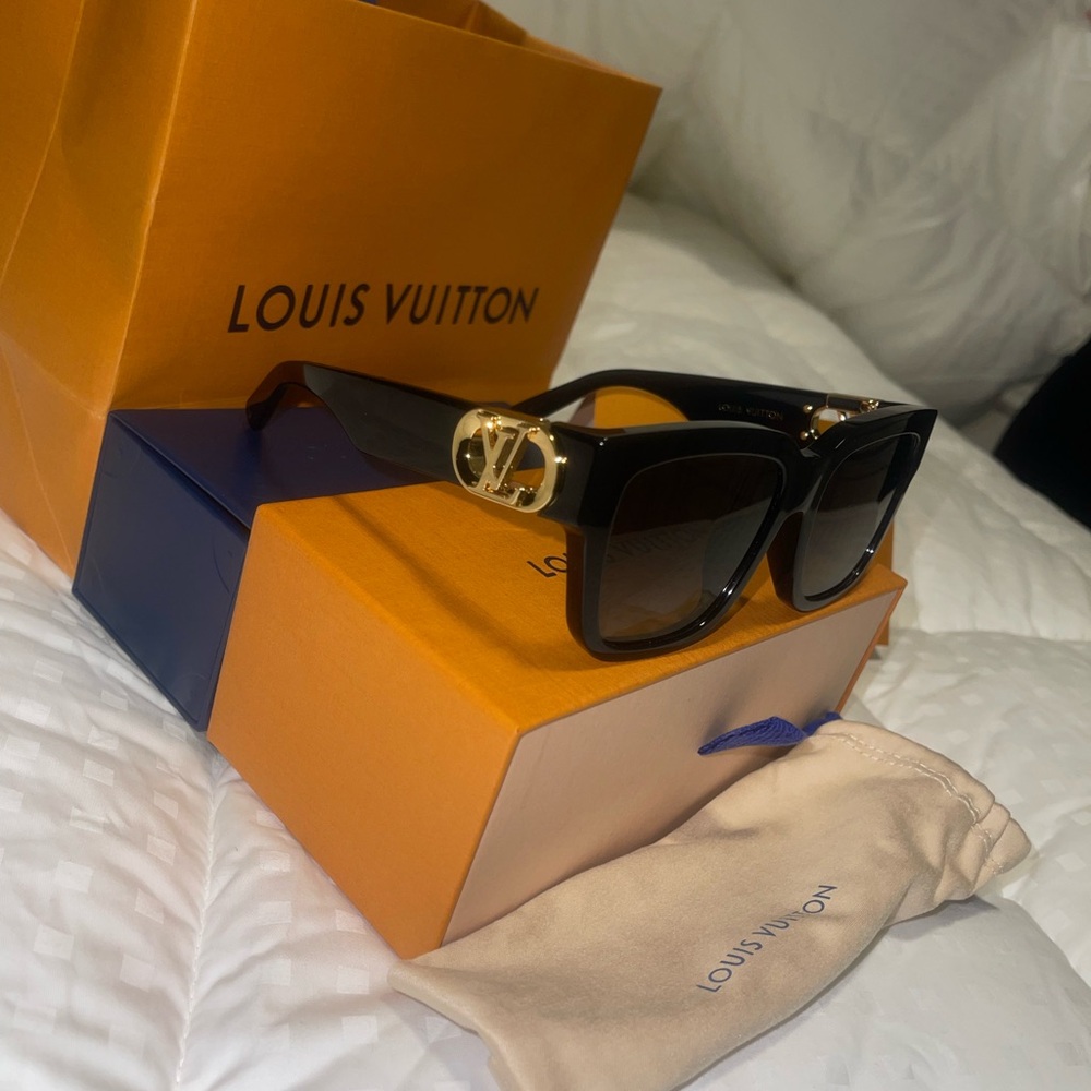 Louis Vuitton Black Sunglasses with Gold Accents